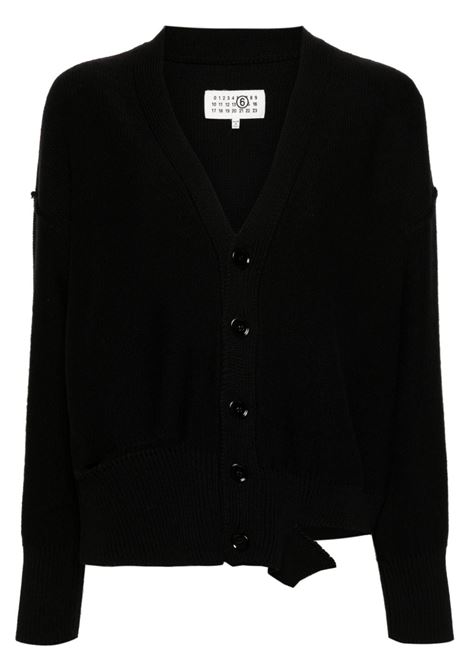 Black cut-out button-up cardigan MM6 Maison Margiela - women